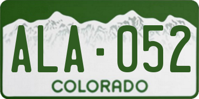 CO license plate ALA052