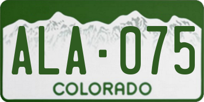 CO license plate ALA075