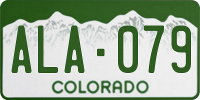 CO license plate ALA079