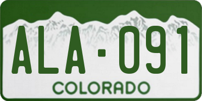 CO license plate ALA091