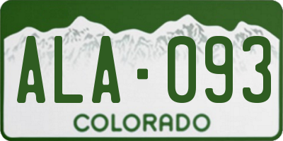 CO license plate ALA093