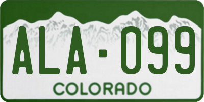 CO license plate ALA099