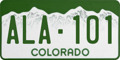 CO license plate ALA101