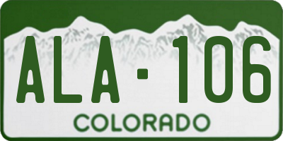 CO license plate ALA106