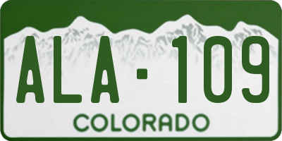 CO license plate ALA109