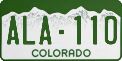 CO license plate ALA110