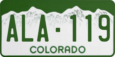 CO license plate ALA119