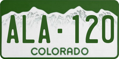 CO license plate ALA120