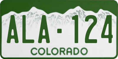 CO license plate ALA124