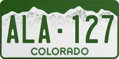 CO license plate ALA127