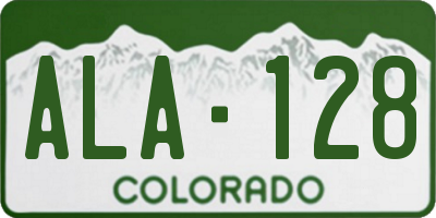 CO license plate ALA128