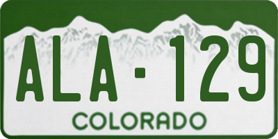 CO license plate ALA129