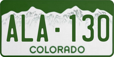 CO license plate ALA130
