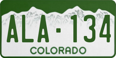 CO license plate ALA134