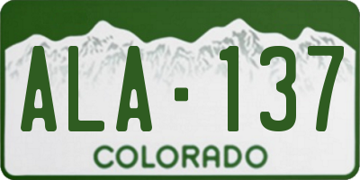 CO license plate ALA137