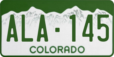 CO license plate ALA145