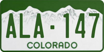 CO license plate ALA147