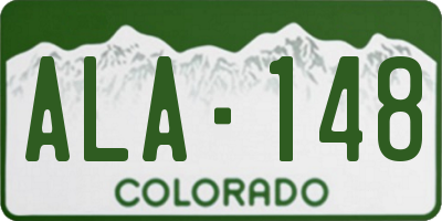 CO license plate ALA148