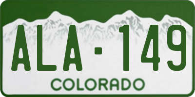 CO license plate ALA149