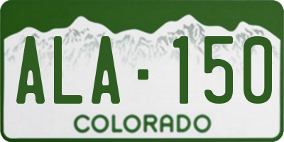 CO license plate ALA150
