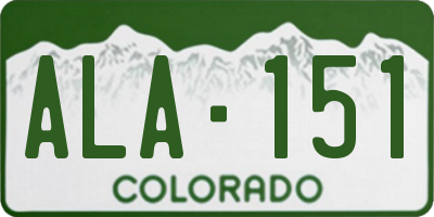 CO license plate ALA151