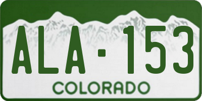CO license plate ALA153