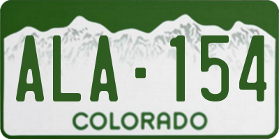 CO license plate ALA154
