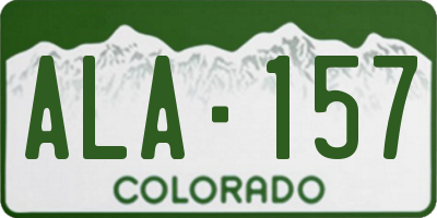 CO license plate ALA157