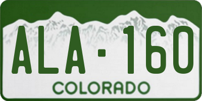 CO license plate ALA160