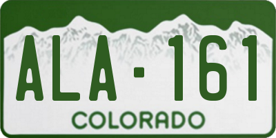 CO license plate ALA161