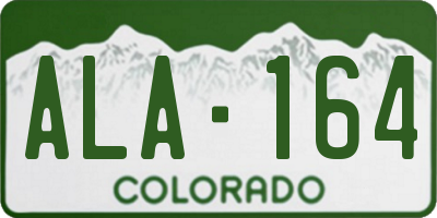 CO license plate ALA164