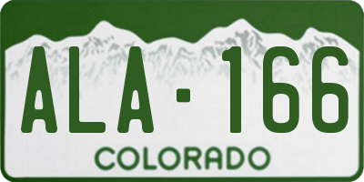 CO license plate ALA166