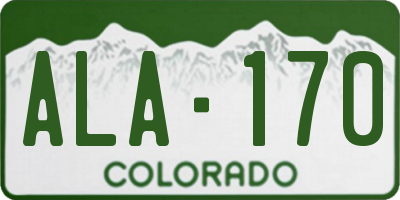 CO license plate ALA170