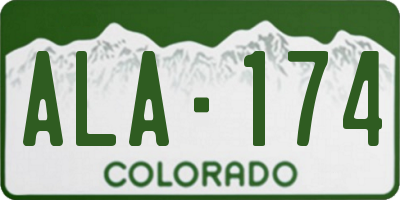 CO license plate ALA174