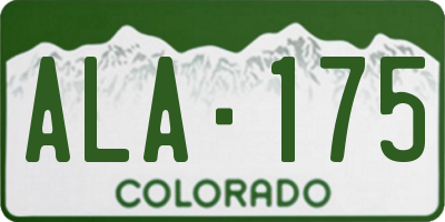 CO license plate ALA175