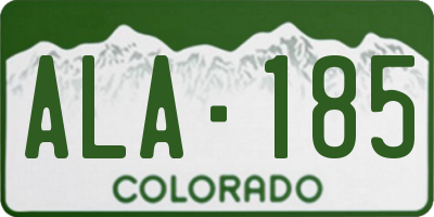 CO license plate ALA185