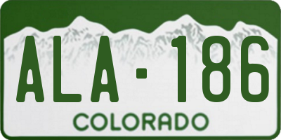 CO license plate ALA186