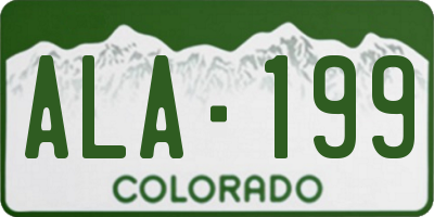 CO license plate ALA199