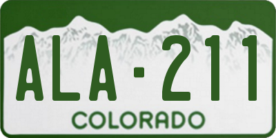 CO license plate ALA211