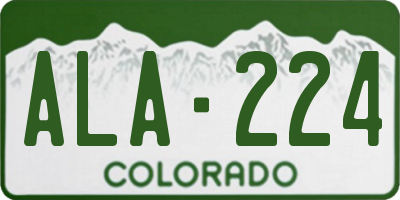 CO license plate ALA224