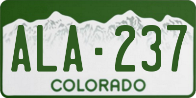 CO license plate ALA237