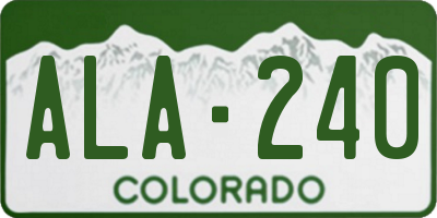 CO license plate ALA240