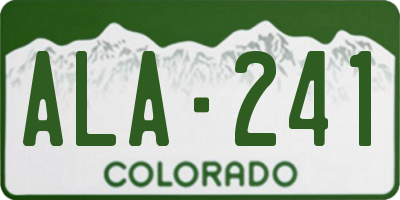 CO license plate ALA241