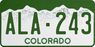 CO license plate ALA243