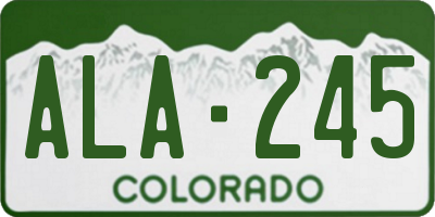 CO license plate ALA245