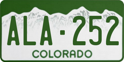 CO license plate ALA252