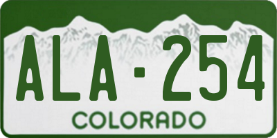 CO license plate ALA254