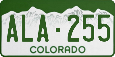 CO license plate ALA255
