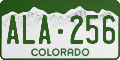 CO license plate ALA256