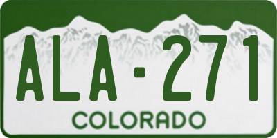 CO license plate ALA271
